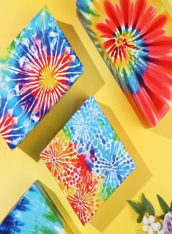 Pineraap 12 Sheets Tie Dye Wrapping Paper, 19.7 x 27.6 Inches, Colorful Rainbow Wrapping Paper Tie Dye Birthday Party Decorative Art Paper for Valentine's Day Wedding Retro Rustic Decor - Image 5